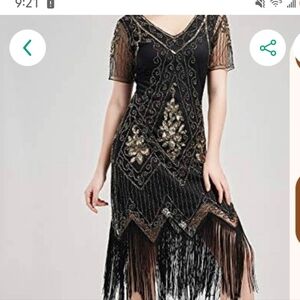 NWT Women's Stunning 1920s Flapper Dress Costume - Black and Gold